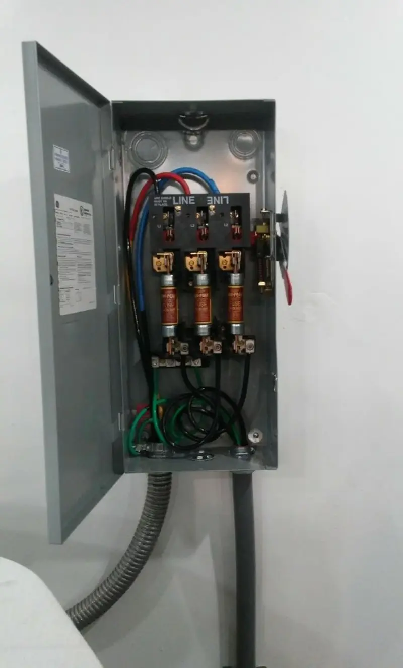 Three-phase disconnect switch installed for Electrical Wiring & Rewiring in Holly Springs